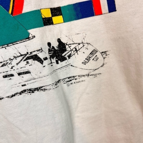 VTG Disney Sailing Crew Member T Shirt 90s USA Albatross  Large Yacht Club - Picture 3 of 8